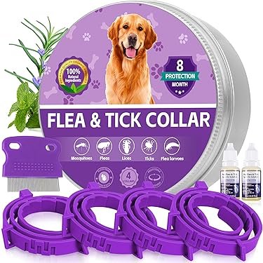 Long-Lasting Flea Control Collars for Dogs - 8 Month Protection